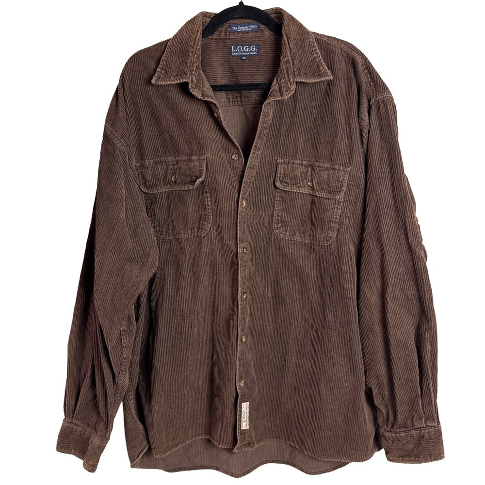 L.O.G.G. Brown Corduroy Button Up Shirt Size XL